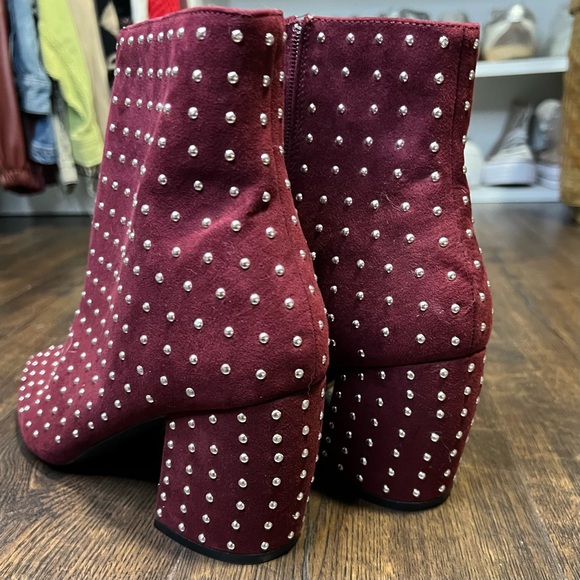 Qupid Studded Faux Suede Ankle Booties - Picture 5 of 9